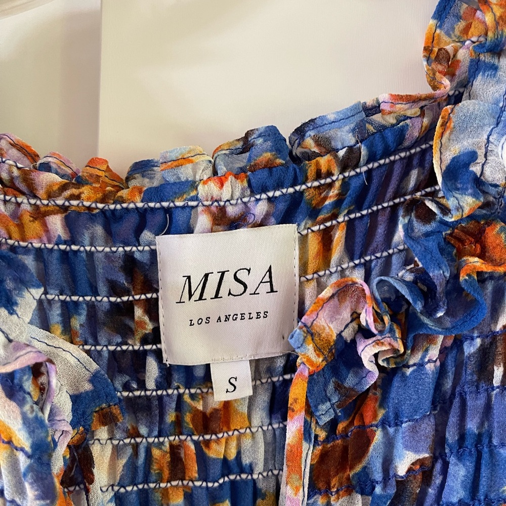 MISA Blue Pansy Dress